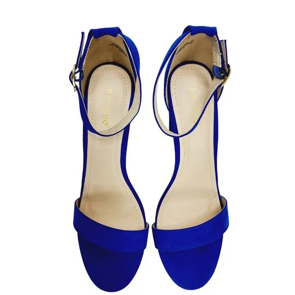 Bamboo Womens Blue High Heel Sandals Size 10 Open Toe Adjustable Strap - Picture 14 of 16